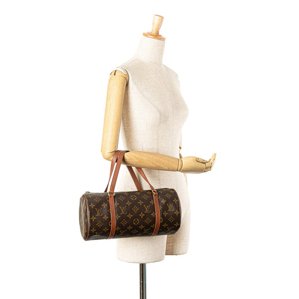ルイ ヴィトン モノグラム パピヨン30 ハンドバッグ M51385 ブラウン PVC レザー レディース LOUIS VUITTON 【中古】