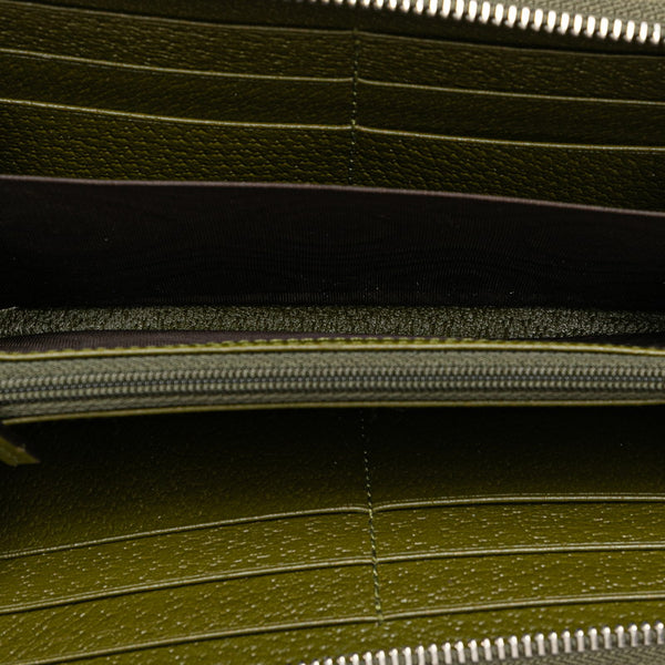 グッチ グッチ オフザグリット ラウンドファスナー 長財布 625576 カーキグリーン ナイロン レザー レディース GUCCI 【中古】