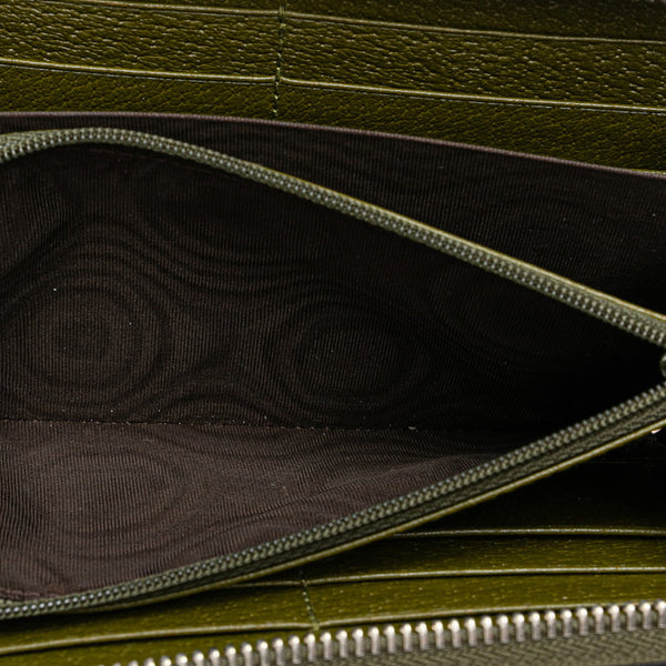 グッチ グッチ オフザグリット ラウンドファスナー 長財布 625576 カーキグリーン ナイロン レザー レディース GUCCI 【中古】