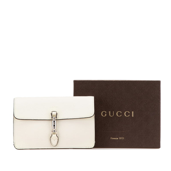 グッチ ニュージャッキー ポーチ 364434 ホワイト レザー レディース GUCCI 【中古】