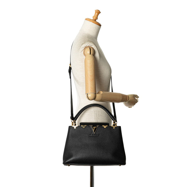 ルイ ヴィトン カプシーヌMM ハンドバッグ ショルダーバッグ 2WAY M54663 ブラック ゴールド レザー レディース LOUIS VUITTON 【中古】