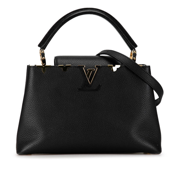 ルイ ヴィトン カプシーヌMM ハンドバッグ ショルダーバッグ 2WAY M54663 ブラック ゴールド レザー レディース LOUIS VUITTON 【中古】
