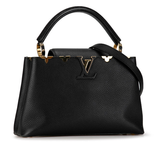 ルイ ヴィトン カプシーヌMM ハンドバッグ ショルダーバッグ 2WAY M54663 ブラック ゴールド レザー レディース LOUIS VUITTON 【中古】