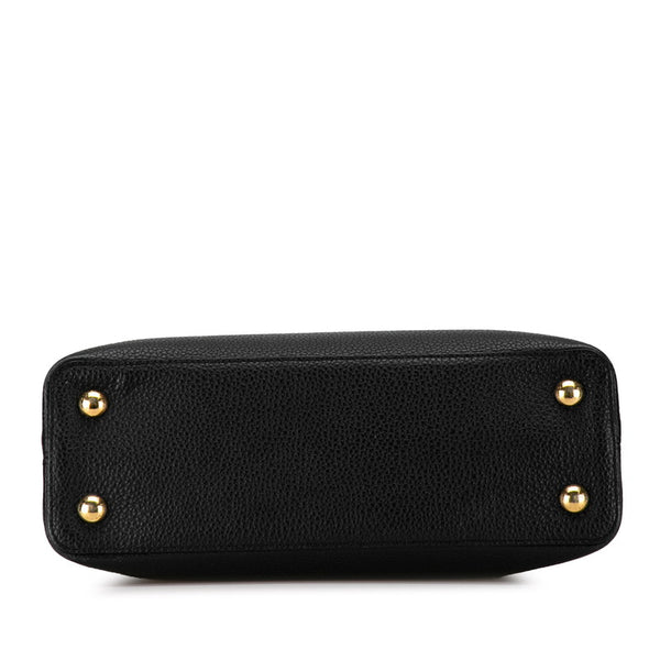 ルイ ヴィトン カプシーヌMM ハンドバッグ ショルダーバッグ 2WAY M54663 ブラック ゴールド レザー レディース LOUIS VUITTON 【中古】