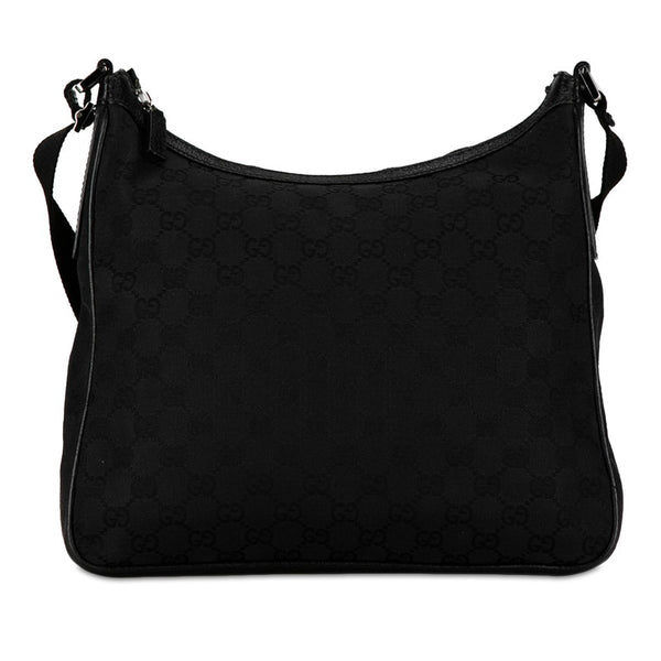 グッチ GGキャンバス 斜め掛け ショルダーバッグ 131211 ブラック キャンバス レザー レディース GUCCI 【中古】