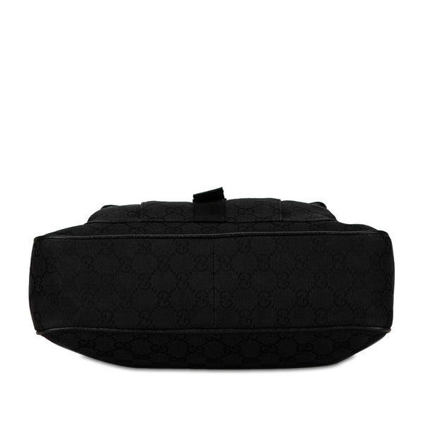 グッチ GGキャンバス 斜め掛け ショルダーバッグ 131211 ブラック キャンバス レザー レディース GUCCI 【中古】