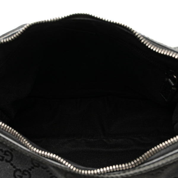 グッチ GGキャンバス 斜め掛け ショルダーバッグ 131211 ブラック キャンバス レザー レディース GUCCI 【中古】