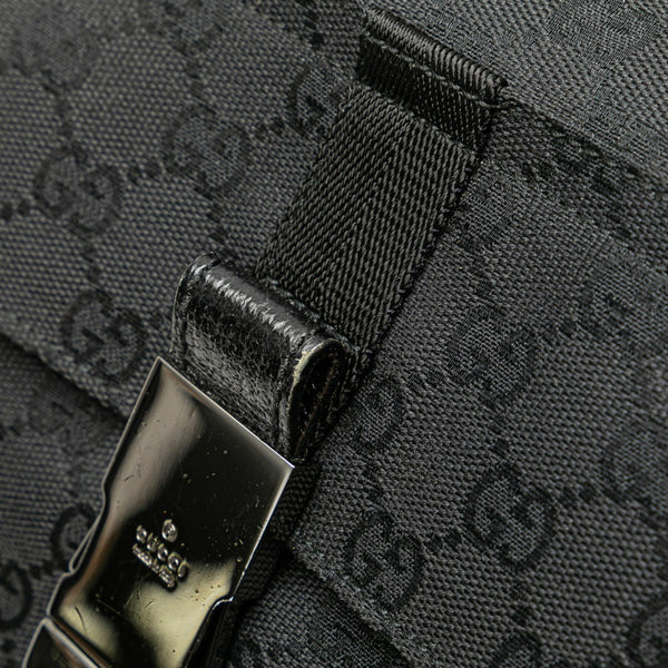 グッチ GGキャンバス 斜め掛け ショルダーバッグ 131211 ブラック キャンバス レザー レディース GUCCI 【中古】