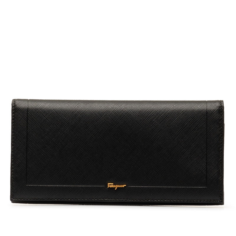 サルヴァトーレ フェラガモ 長財布 レザー ブラック FERRAGAMO フェラガモ Salvatore Ferragamo サルヴァトーレ