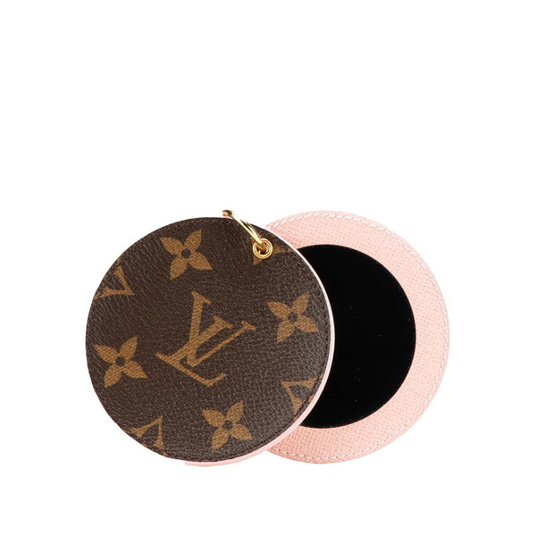 ルイ ヴィトン モノグラム キーホルダー バッグチャーム ミラー M68003 ブラウン ライトピンク PVC レザー レディース LOUIS VUITTON 【中古】