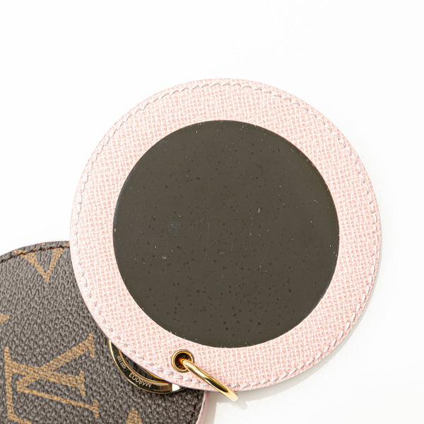 ルイ ヴィトン モノグラム キーホルダー バッグチャーム ミラー M68003 ブラウン ライトピンク PVC レザー レディース LOUIS VUITTON 【中古】