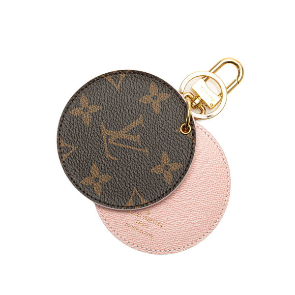 ルイ ヴィトン モノグラム キーホルダー バッグチャーム ミラー M68003 ブラウン ライトピンク PVC レザー レディース LOUIS VUITTON 【中古】