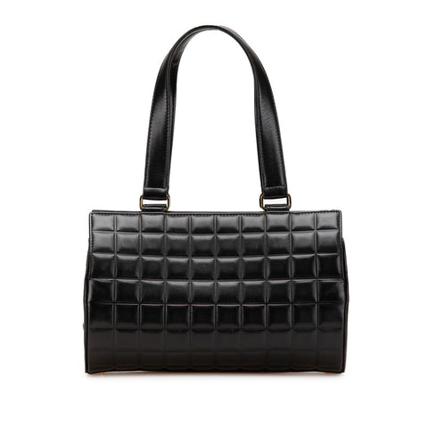 シャネル チョコバー ココマーク ハンドバッグ ブラック ラムスキン レディース CHANEL 【中古】