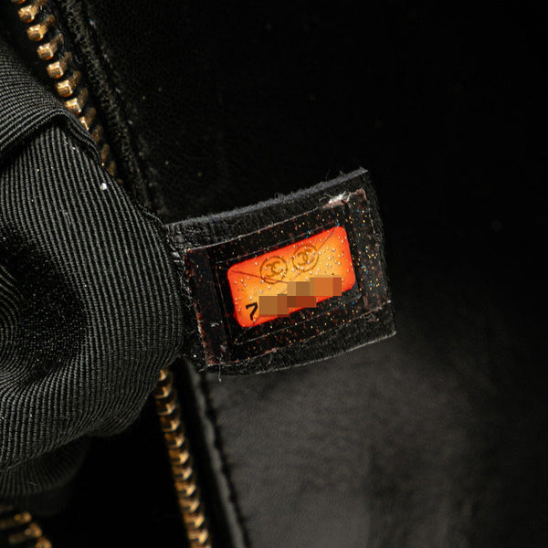 シャネル チョコバー ココマーク ハンドバッグ ブラック ラムスキン レディース CHANEL 【中古】