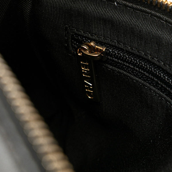 シャネル チョコバー ココマーク ハンドバッグ ブラック ラムスキン レディース CHANEL 【中古】