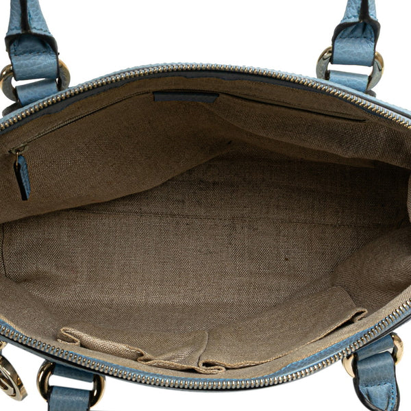 グッチ インターロッキングG ハンドバッグ ショルダーバッグ 2WAY 449659 ライトブルー レザー レディース GUCCI 【中古】