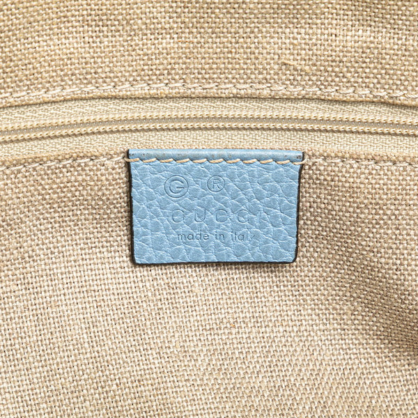 グッチ インターロッキングG ハンドバッグ ショルダーバッグ 2WAY 449659 ライトブルー レザー レディース GUCCI 【中古】