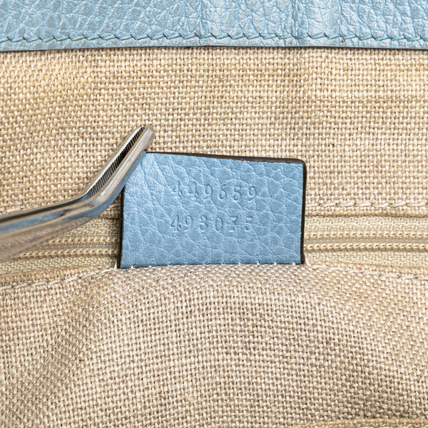 グッチ インターロッキングG ハンドバッグ ショルダーバッグ 2WAY 449659 ライトブルー レザー レディース GUCCI 【中古】