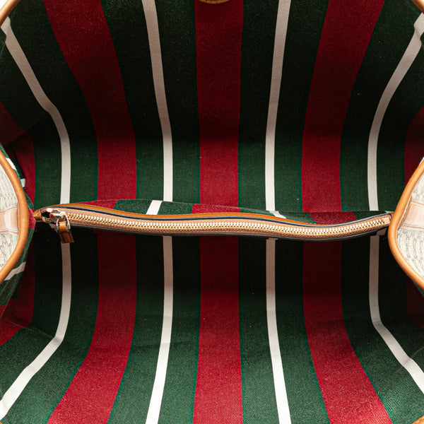 グッチ GGエンブレム トートバッグ 815213 ベージュ ブラウン PVC レザー レディース GUCCI 【中古】