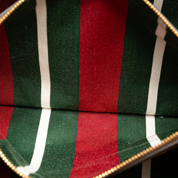 グッチ GGエンブレム トートバッグ 815213 ベージュ ブラウン PVC レザー レディース GUCCI 【中古】