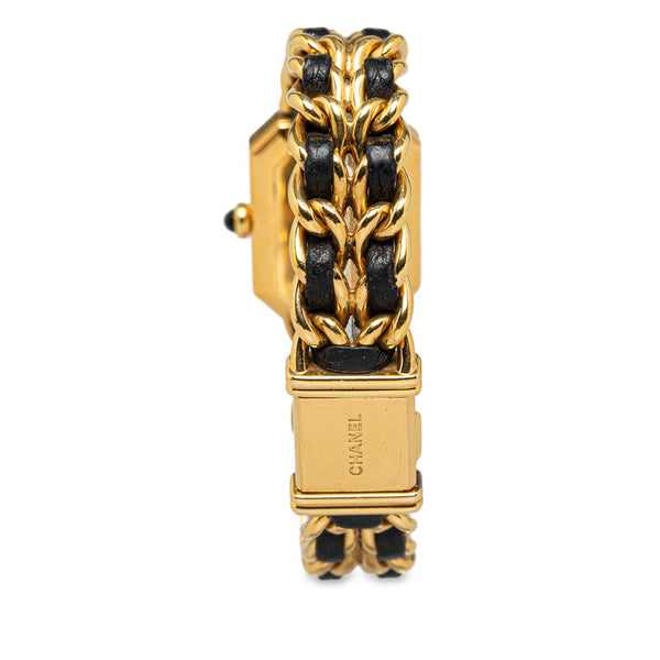 シャネル プルミエール 腕時計 サイズ:L H0001 クオーツ ブラック文字盤 メッキ レディース CHANEL 【中古】