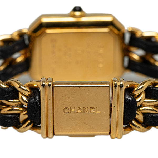 シャネル プルミエール 腕時計 サイズ:L H0001 クオーツ ブラック文字盤 メッキ レディース CHANEL 【中古】