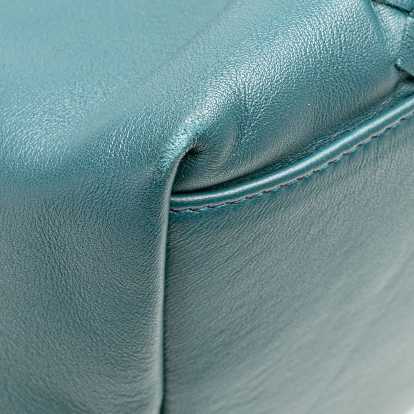 ボッテガヴェネタ イントレチャート トートバッグ ハンドバッグ グリーン レザー レディース BOTTEGAVENETA 【中古】