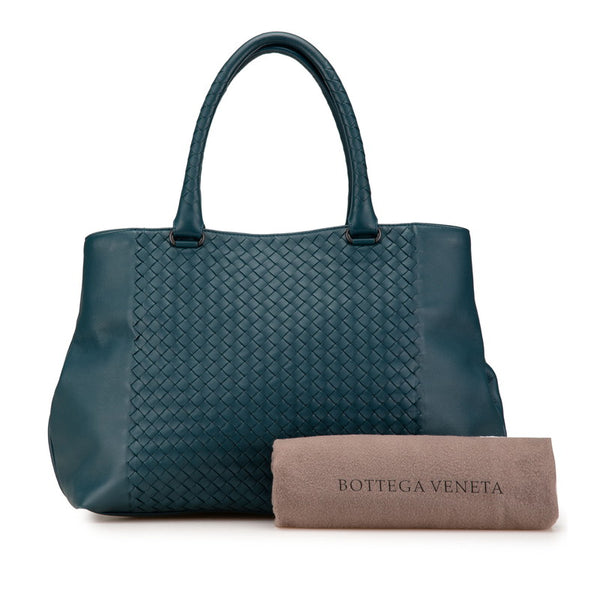 ボッテガヴェネタ イントレチャート トートバッグ ハンドバッグ グリーン レザー レディース BOTTEGAVENETA 【中古】