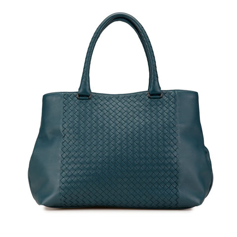 ボッテガヴェネタ イントレチャート トートバッグ ハンドバッグ グリーン レザー レディース BOTTEGAVENETA 【中古】