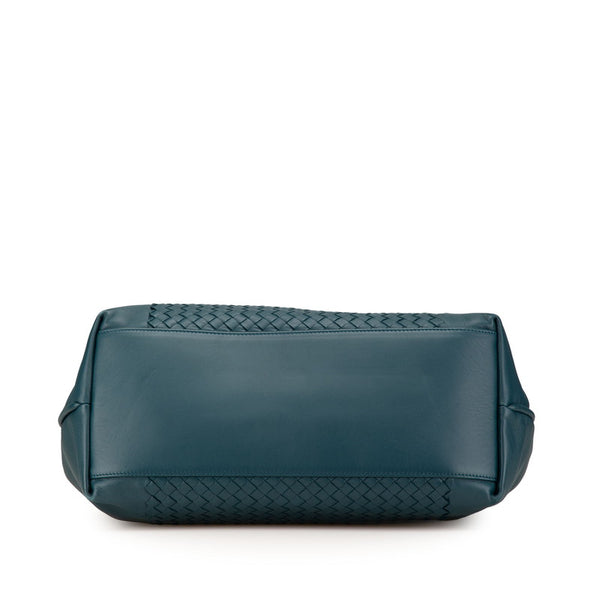 ボッテガヴェネタ イントレチャート トートバッグ ハンドバッグ グリーン レザー レディース BOTTEGAVENETA 【中古】