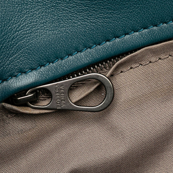 ボッテガヴェネタ イントレチャート トートバッグ ハンドバッグ グリーン レザー レディース BOTTEGAVENETA 【中古】