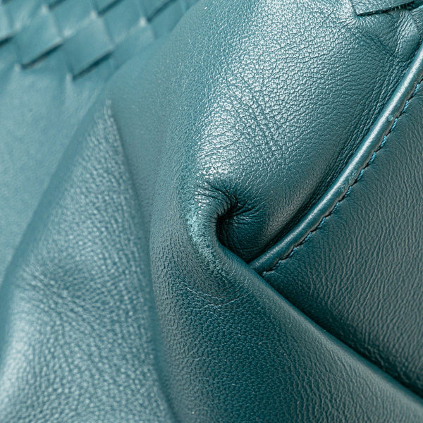 ボッテガヴェネタ イントレチャート トートバッグ ハンドバッグ グリーン レザー レディース BOTTEGAVENETA 【中古】