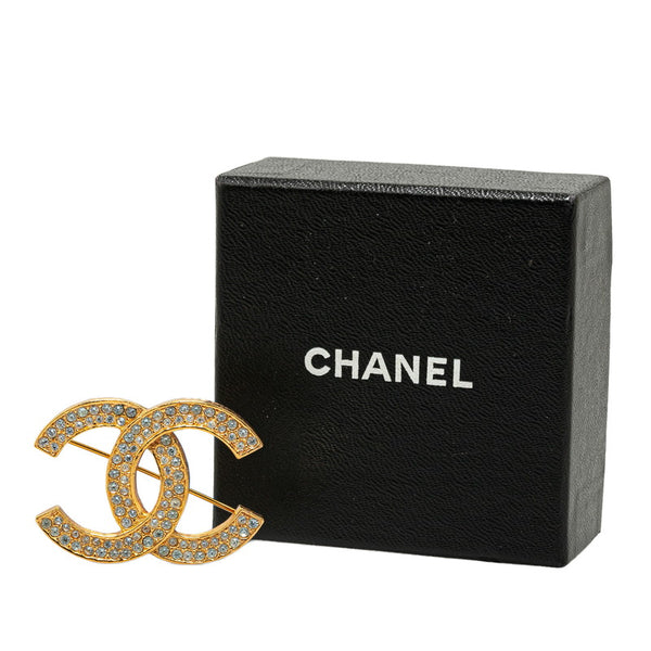 シャネル ココマーク ラインストーン ブローチ ゴールド メッキ レディース CHANEL 【中古】