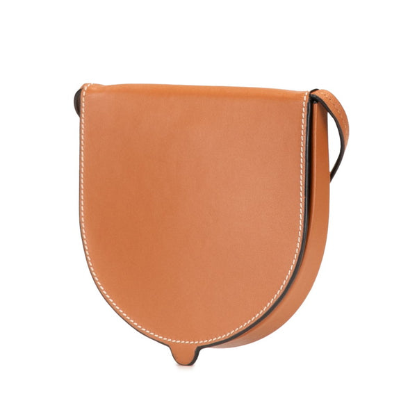 ロエベ アナグラム ヒールポーチ スモール 斜め掛け ショルダーバッグ ポーチ タン ブラウン レザー レディース LOEWE 【中古】