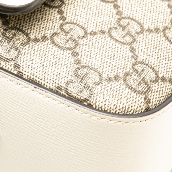 グッチ GGスプリーム ホースビット ショルダーバッグ 645454 ベージュ ホワイト PVC レザー レディース GUCCI 【中古】