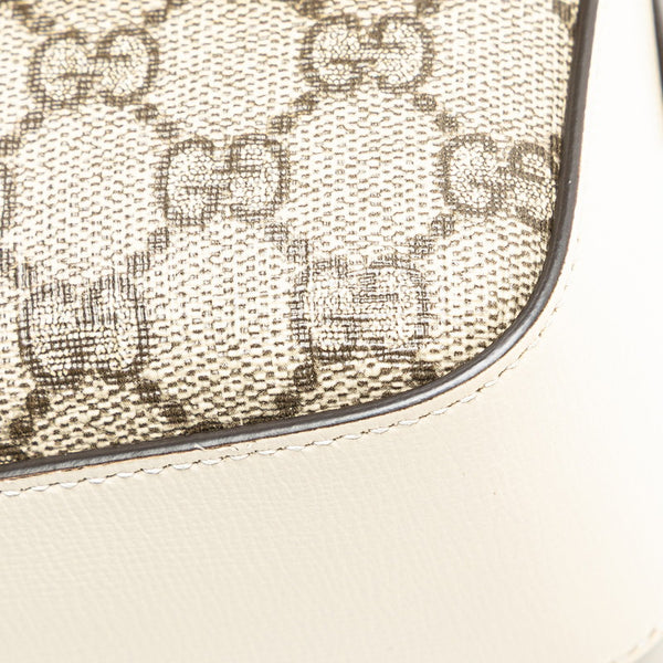 グッチ GGスプリーム ホースビット ショルダーバッグ 645454 ベージュ ホワイト PVC レザー レディース GUCCI 【中古】