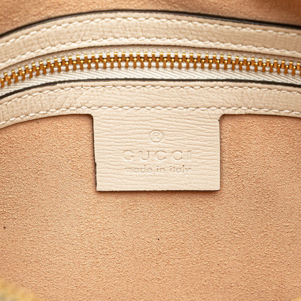 グッチ GGスプリーム ホースビット ショルダーバッグ 645454 ベージュ ホワイト PVC レザー レディース GUCCI 【中古】