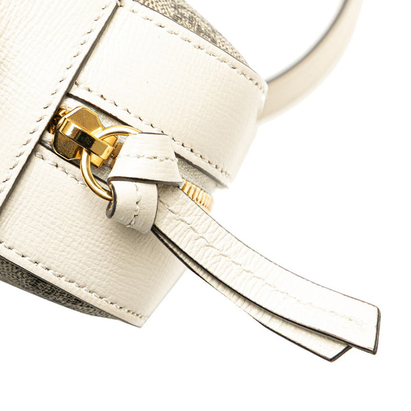 グッチ GGスプリーム ホースビット ショルダーバッグ 645454 ベージュ ホワイト PVC レザー レディース GUCCI 【中古】