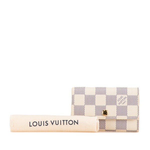 ルイ ヴィトン ダミエ アズール ミュルティクレ6 キーケース N61745 ホワイト PVC レザー レディース LOUIS VUITTON 【中古】