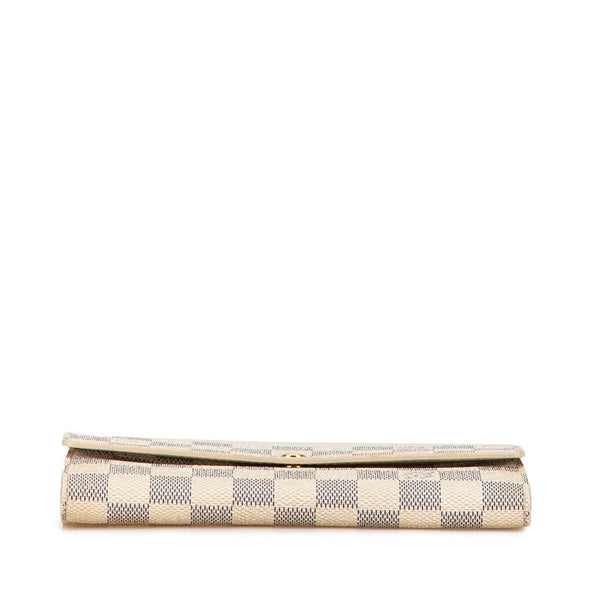 ルイ ヴィトン ダミエ アズール ポルトフォイユ サラ 長財布 N61735 アズール ホワイト PVC レザー レディース LOUIS VUITTON 【中古】