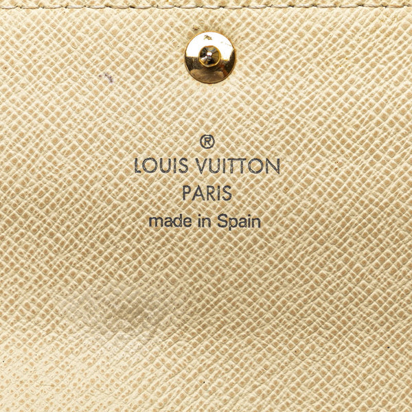 ルイ ヴィトン ダミエ アズール ポルトフォイユ サラ 長財布 N61735 アズール ホワイト PVC レザー レディース LOUIS VUITTON 【中古】