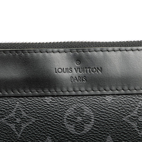 ルイ ヴィトン モノグラム エクリプス ポシェット ディスカバリー クラッチバッグ M62291 ブラック PVC レザー メンズ LOUIS VUITTON 【中古】