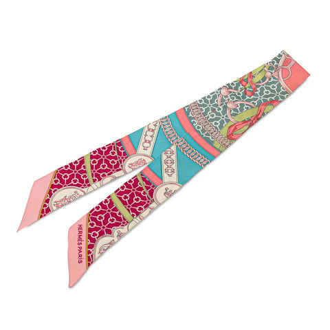 エルメス ツイリー La Promenade du Matin 朝の散歩 スカーフ グリーン マルチカラー シルク レディース HERMES 【中古】