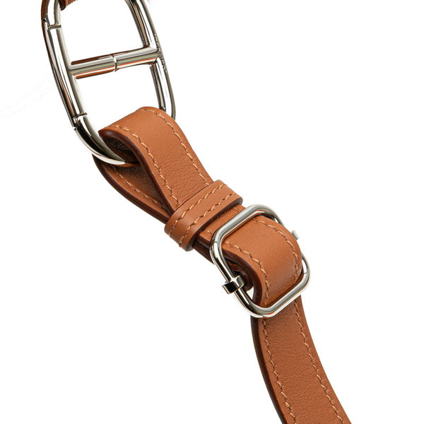 エルメス ボディ イン ザ ループ ボディバッグ ベルトバッグ ゴールド ブラウン スイフト レディース HERMES 【中古】