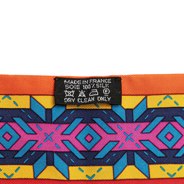 エルメス ツイリー Belles du Mexique スカーフ オレンジ マルチカラー シルク レディース HERMES 【中古】