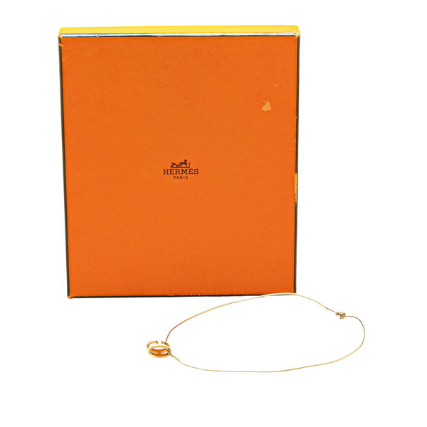 エルメス ポップH ポップアッシュ ネックレス ゴールド ピンク メッキ レディース HERMES 【中古】