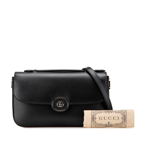 グッチ PETITE GG ハンドバッグ ショルダーバッグ 2WAY 739721 ブラック レザー レディース GUCCI 【中古】