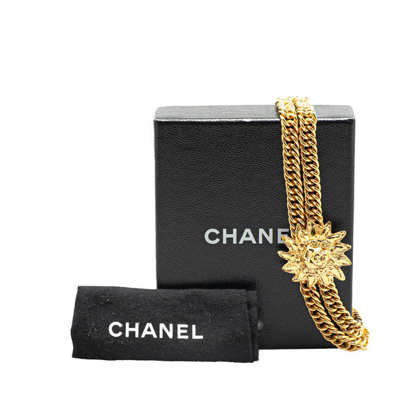 シャネル ライオン 2連 チェーン チョーカー ネックレス ゴールド メッキ レディース CHANEL 【中古】
