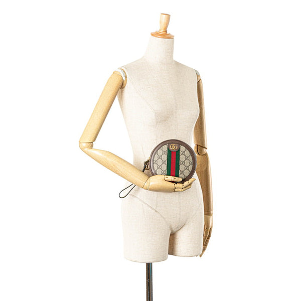 グッチ GGスプリーム オフィディア シェリーライン ポーチ 574841 ブラウン PVC レザー レディース GUCCI 【中古】