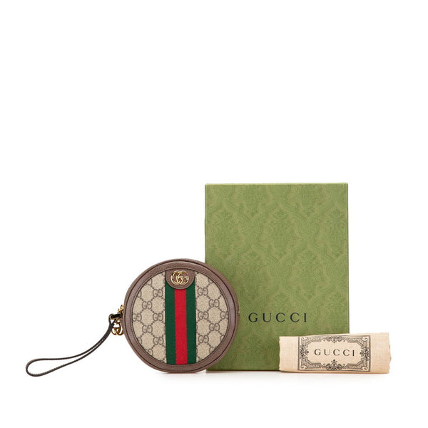 グッチ GGスプリーム オフィディア シェリーライン ポーチ 574841 ブラウン PVC レザー レディース GUCCI 【中古】